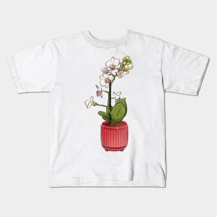 White Orchid Flower Kids T-Shirt